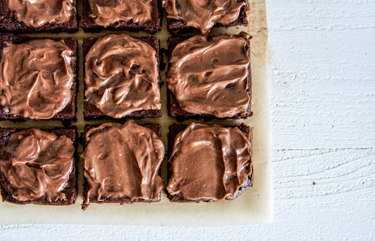 Greek Yogurt Brownies with Chocolate Ganache